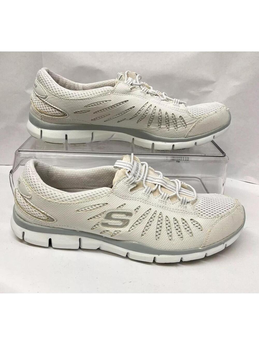 Skechers‎ Womens 8.5 Flex Gratis 22123 White Casual Shoes Sneakers